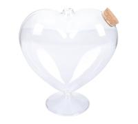 KICHOUSE Bouteille à Souhaits en Verre de Cœur Bouchon en Liège, Design Transparent Décoratif pour Décoration de Bureau et Maison