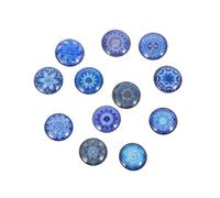 KICHOUSE Boutons-pression Accessoires Originaux Lot de 12 Ronds en Verre pour Bracelets et Colliers, Breloques DIY Bijoux Femmes pour Créations Artisanales