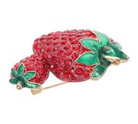 KICHOUSE Broche fraise brillante en alliage et pour femmes, accessoires élégants pour chapeaux et vêtements en fête d'été