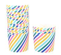 KICHOUSE Caissettes à Cupcake 48 Pièces, Résistantes à L'huile en Papier Rayé Arc-en-ciel Pois Colorés et Cuisson Uniforme pour Petits Gâteaux Maison ou Restaurant