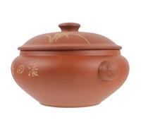 KICHOUSE Casserole Polyvalente en Céramique Marron pour Cuisson Vapeur et Facile à Nettoyer, Cuisine Cuisson Poulet Viande