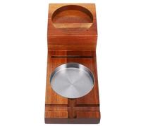 KICHOUSE Cendrier en Bois Marron pour Cigares Porte-Verre à Whisky, Design Élégant et Détaillé pour Décoration de Bureau ou Table
