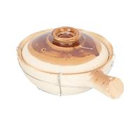 KICHOUSE Cocotte en Argile 0,8l Manche Épais Unique, Résistante à Haute Température, Pratique à Déplacer, pour Cuisson Traditionnelle et Riz