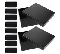 KICHOUSE Coffret Présent Carré Noir en Papier Épais 10pcs, Boîte à Bonbons Solide et Non Déformable, pour Emballage et Occasions Spéciales