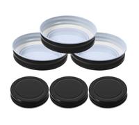 KICHOUSE Couvercles en Tôle Réutilisables Couvercles Noirs Multi-usages Lot de 6 pour Bocaux à Petite Ouverture Étanchéité pour Pots de Conserve