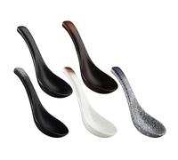 KICHOUSE Cuillères à Soupe Surface Lisse et Facile à Laver en Céramique Soupe Lot de 5 Ramen de Style Japonerie et pour Soupe et Porridge Quotidien pour Porridge Quotidien