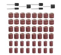 KICHOUSE Ensemble de 66 Pièces Tambours de Ponçage 60 Manchons Abrasifs en Oxyde D'aluminium Grain 120 pour Préparation de Surface et Ponçage, Usage Maison et Artisanat