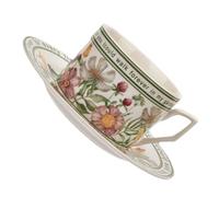 KICHOUSE Ensemble Tasse et Soucoupe en Céramique 350ml pour Café et Thé avec Stabilité Renforcée et Design Élégant, Bureau ou Extérieur