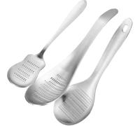KICHOUSE Hachoir à Ail en Acier Inoxydable 3 Pièces, Râpe à Aliments Multifonction de Cuillère, Facile à Nettoyer, pour Assaisonnement Maison et Préparation de Nourriture pour Bébé