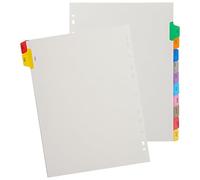 KICHOUSE Intercalaires de Bloc-notes A4 Détachables en Papier avec Onglets Colorés, 12 Feuilles pour Organiseur Documents et Présentations Professionnelles