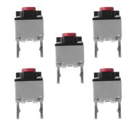 KICHOUSE Interrupteur Miniature Silencieux 5pcs Boutons à Bascule en Cuivre Argenté 6x6x7,3 Cm Haute Sensibilité pour Électronique et Environnements Calmes