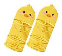 KICHOUSE Joli Porte-éponge à Maquillage Décoratif Design Multi-Couches Support Mural 2pcs Jaune en PP Respirant pour Houppette de Maquillage pour Rangement Quotidien Coiffeuse