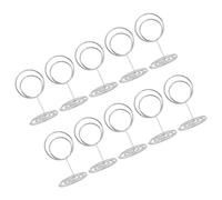 KICHOUSE Lot de 10 Porte-Cartes en Métal Argenté, Support à Pince Photo Rond, Accessoire Multifonctionnel Simple et Élégant pour Menu ou Numéro de Table