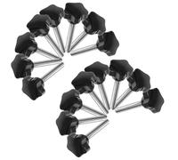 KICHOUSE Lot de 20 Boutons Moletés Étoilés Noirs M10x70 en Acier Inoxydable Poignée en Plastique pour Réglages Précis et Installation Facile sur Outils de Bricolage et Menuiserie