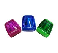 KICHOUSE Lot de 3 Taille-crayons Manuels à Double Trou en Plastique Transparent Récipient, Acier Carbone, pour Étudiants et Artistes, Aiguisage Ajustable et Prise Confortable