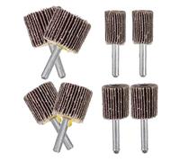 KICHOUSE Lot de 8 Roues à Lamelles Abrasives 6mm Tige pour Meuleuse Droite Électrique, Papier de Verre Grain 80, Facile à Remplacer, Adapté Ponçage du Métal et Plastique Plusieurs styles