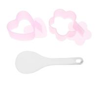 KICHOUSE Moule à Sushi Réutilisable en Pp Forme Cœur et Fleur Surface Antiadhésive pour DIY Sushi, Fabrication Rapide et Cuillère Incluse, 1 Set Pratique Cuisine Maison