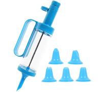 KICHOUSE Outil de Presse à Biscuits en Plastique et Acier Inoxydable 1 Set Multifonction pour Remplissage et Décoration de Cupcakes, Pâtisserie Maison Réutilisable