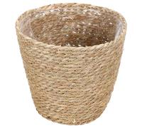 KICHOUSE Panier à Plantes en jonc de mer avec Doublure en Plastique - Jardinière tressée pour Plantes d'intérieur et d'extérieur - Cache-Pot en Osier pour Une décoration bohème