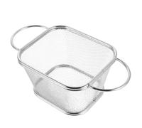 KICHOUSE Panier de Friture Maille Fine avec Double Poignée en Acier Inoxydable Facile à Nettoyer Distribution Uniforme Chaleur pour Barbecue et Service en Restaurant