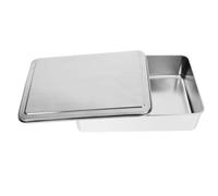 KICHOUSE Plat pour Four en Acier Inoxydable avec Couvercle, Grand Bac de Cuisson Rectangulaire pour Pâtisserie DIY Cuisine