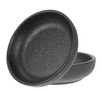 KICHOUSE Plats à Trempette pour Restaurant Empilables et Compatibles Lave-vaisselle 2 Pièces en Céramique Noire Ronde et Présent de Fêtes