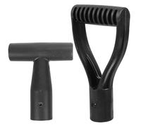 KICHOUSE Poignée de Pelle T en Polymère Noir Mat, Lot de 2, Facile à Utiliser et Simple à Remplacer pour Outils de Jardinage