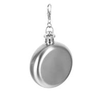 KICHOUSE Porte-clés Mini-flasque en Acier Inoxydable 3oz, Petit Biberon Étanche, Forme Compacte et Design Romantique, Accessoire Facile à Transporter pour Camping et Voyage