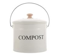 KICHOUSE Poubelle à Compost Cuisine, Bac à Compost de Comptoir, Grosse Capacité 8,66x7,87x7,87 Po, Acier Galvanisé Blanc, sans Odeur, Facile à Nettoyer, pour Déchets Alimentaires