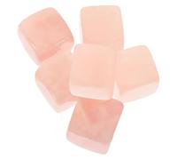 KICHOUSE Quartz Rose Pierres à Whisky 0,8, Cubes Réutilisables 6 Pièces | Lot, Usage Bar et Maison, Aspect Décoratif Romantique, Poids Variable Selon Chaque Pierre