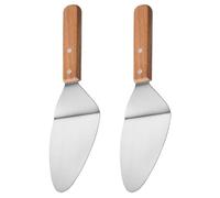 KICHOUSE Spatules à Pizza en Acier Inoxydable 2 Pièces, Poignée Bois, Outil Sûr et Pratique pour Restaurants et Pizzerias, Accessoire la Cuisine Essentiel