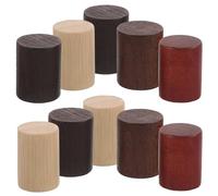 Kichvoe 10 Pièces Couvercle en Bois Naturel pour Flacon de Parfum Cylindrique 15 Dents, Bouchon Vaporisateur Étanche en Bambou et Bois, Accessoire pour Emballage de Parfum