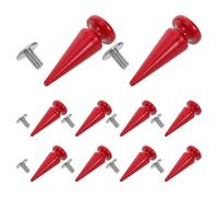 Kichvoe 10 Pièces Rivets Cool Punk Clous à Pointes D'arbre, Rivets Coniques en Cuivre et Fer, Rouge, 7mm, pour Accessoires et Paquet, DIY Cuir et Maroquinerie