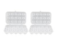 Kichvoe 2 Pièces Boîte de Conservation des Œufs en Plastique avec Couvercle, 15 Compartiments Séparés, Protège les Chocs, Gain de Place, pour Réfrigérateur Cuisine