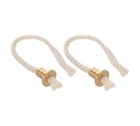 Kichvoe 2 Pièces Mèche Ronde en Coton avec Porte-mèche en Laiton pour Lampe à Huile, Design Résistant Chaleur Dommages, pour Festivals et Éclairage Intérieur