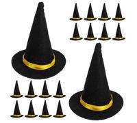 Kichvoe 20 Pièces Mini Chapeau de Sorcière Léger et Facile à Transporter en Feutre Noir Décoration Halloween pour Bouteilles de Vin pour Réunion de Famille et Loisirs Créatifs