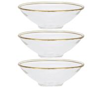 Kichvoe 3 Pièces Anneaux en Verre pour Bougeoirs Bord Doré Attrape-Gouttes Facile à Nettoyer Style Luxueux pour Bougies en Famille ou Restaurant