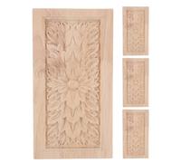 Kichvoe 4 Pièces Applique Murale, Style Colonne Romaine, Rectangulaire | Bois Massif Beige, Finition Lisse à Relief Fin, pour Meubles et Murs, Charme Classique