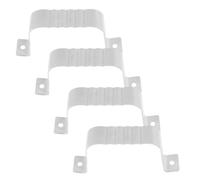 Kichvoe 4 Pièces Sangle D'adaptation pour Tuyau de Gouttière en Alliage D'aluminium Blanc, Robuste et Esthétique, Support Carré pour Mur Extérieur, Réduit la Fréquence D'entretien