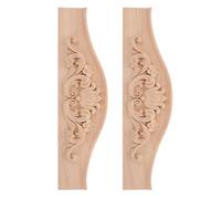 Kichvoe Appliques pour Meubles en Bois Style Européen et Français 29x8cm 2 Pièces Découpage en Bois pour Dressers et Cupboards, Décoration du Salon Chambre