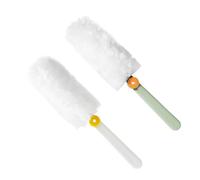 Kichvoe Balayeuses à Poussière Rotatives 2pcs en Fibre et Tissu Non Tissé Blanc, Plumeaux Antistatiques sans Perte de Poils pour Ménage