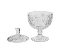 Kichvoe Bonbonnière en verre avec couvercle - Boîte d'apothicaire décorative - Présentoir vintage sur pied - Récipient transparent pour buffet de bonbons et desserts de mariage