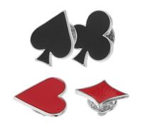 Kichvoe Broche Poker en Alliage de Zinc 4pcs, Design Élégant et Résistant Décoloration, Épingles Sécurisées pour Pull, Châle, pour Noël et Nouvel An