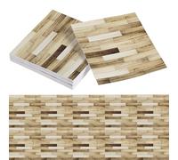 Kichvoe Carrelage Autocollant en Pvc à Grain de Bois, 40 Pièces Carrées, Finition sans Joint, Adhésif Repositionnable pour Décoration Murale et Sol, pour Salon et Salle de Bain