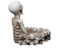Kichvoe Cendrier en Résine Forme de Tête de Mort Beige, Créatif et Rétro, Résistant aux Rayures l'usure, pour Café ou Boutique