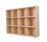 Kichvoe Étagère Murale et à 12 Compartiments Installation Flexible en Bois Rustique Boîte de Rangement Suspendue Cuisine Studio