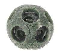 Kichvoe Globe de Pierre Chinois Vintage en Forme Creuse Verte, Décoration Feng Shui pour Bureau Amélioration de L'équilibre Énergétique