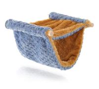 Kichvoe Lit Suspendu Chaud pour Hamster, Niche Cosy, Montage Facile, Bleu | Doublure en Lint, Usage Hivernal en Cage, Deux Niveaux Suspendus, pour Petits Animaux et Boutiques