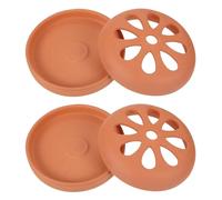 Kichvoe Lot de 2 Brûleurs à Spirale en Céramique Artisanale, Support Ventilé 8 Trous, Portable pour Maison, Terrasse, Camping et Protection Anti-Insectes, Compatible Spirales Citronnelle