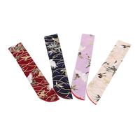 Kichvoe Paquet de Rangement pour Éventail Pliant en Soie, Lot de 4 Housses Japonaises Motifs Petits Fleurs, Paquet Portable pour Ventilateur Pliable, Étui de Protection Léger pour Arts